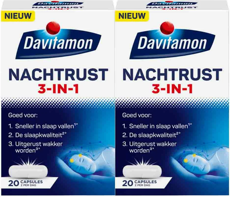 2x Davitamon Nachtrust 3-in-1 20 capsules