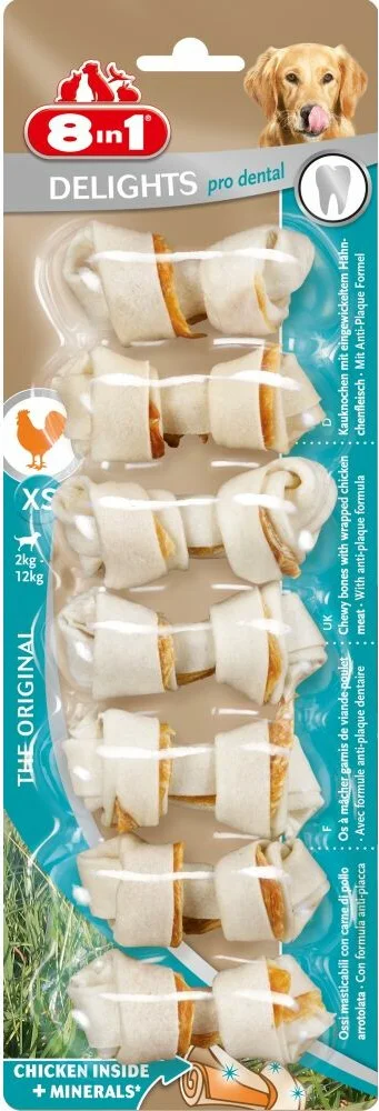 8in1 Delights Pro Dental Kip XS 7 stuks