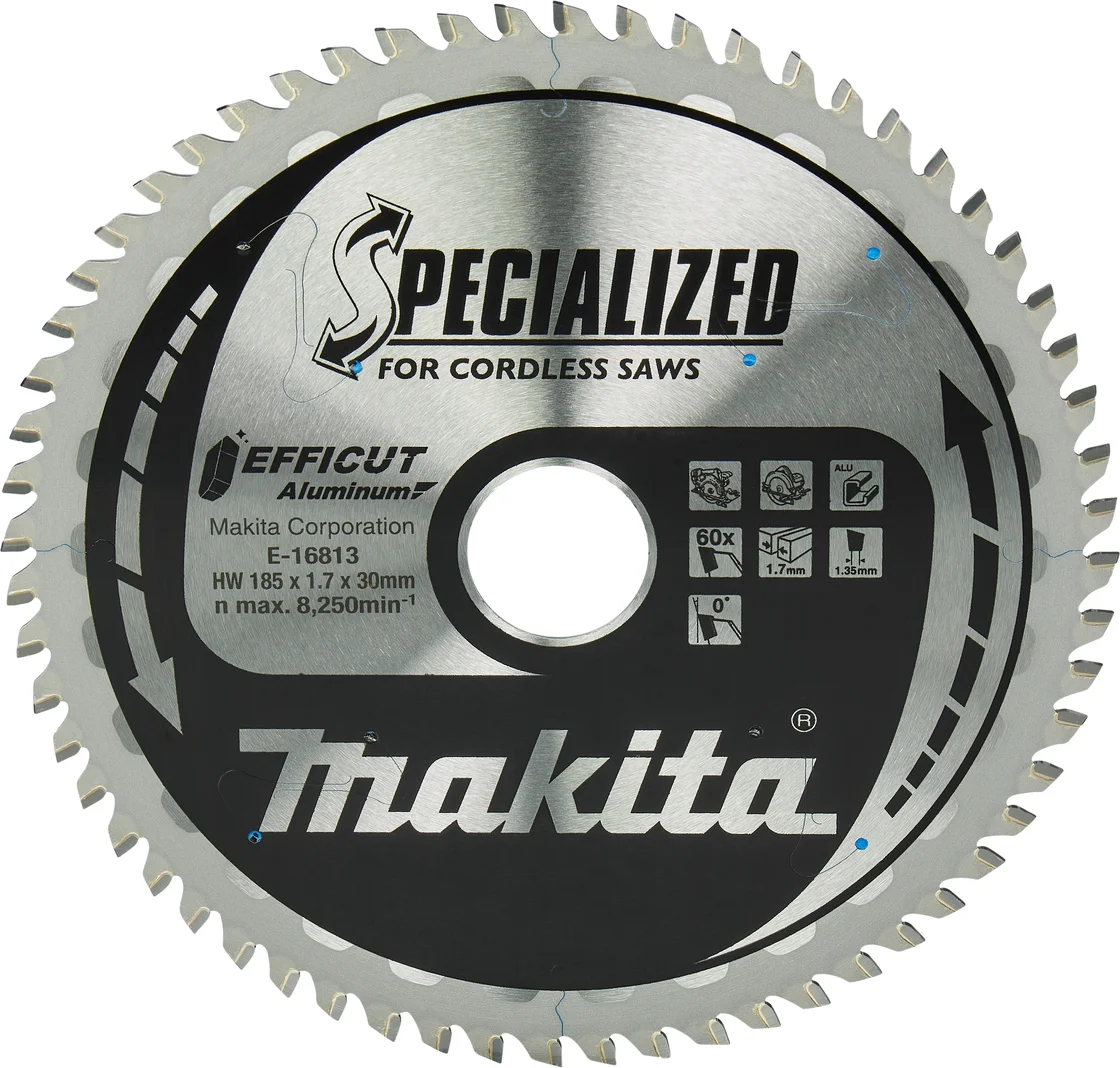 Makita E-16813 Cirkelzaagblad Aluminium | Efficut | 185 x 30 mm | 60-tands