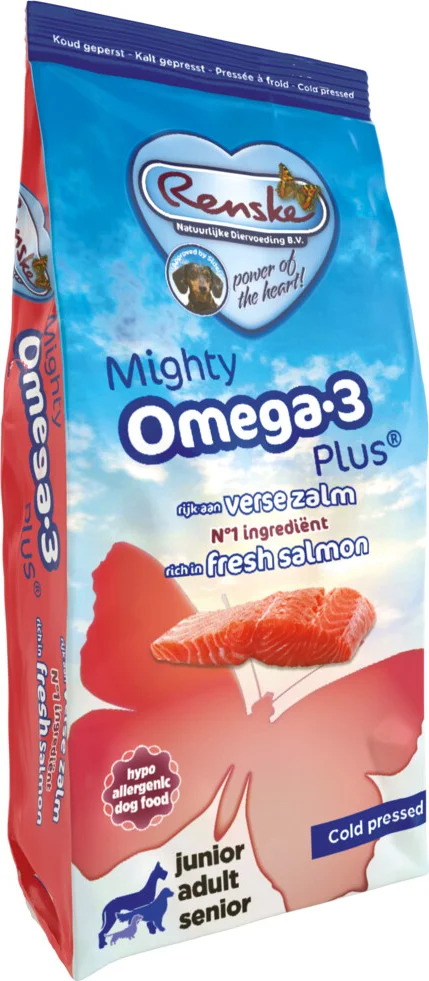 Renske Mighty Omega-3 Plus Geperst Hondenvoer Zalm 3 kg