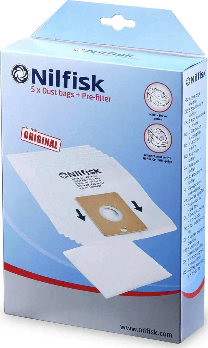 Nilfisk Stofzakken Bravo Serie - Synthetische Stofzakken - 5 st