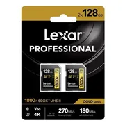 Lexar Professional SDXC 1800x GOLD 128GB 210MB/s - Duo-Pack