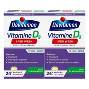 2x Davitamon Vitamine D Vegan 1 Per Week 24 capsules