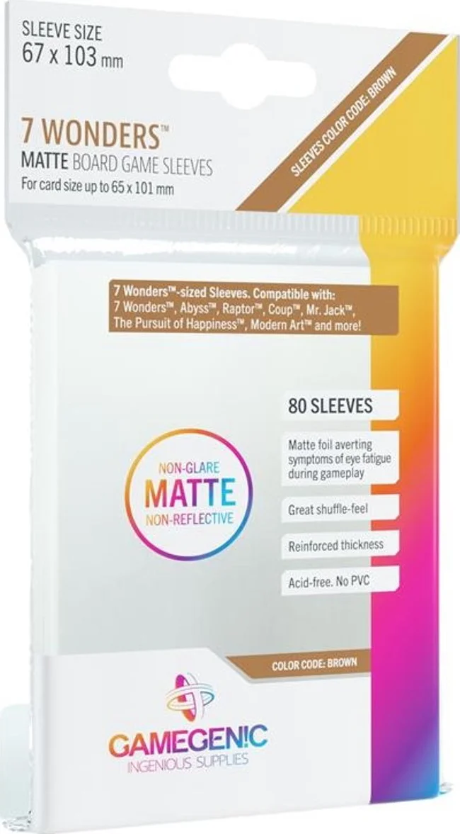 Gamegenic: Matte Board Game Sleeves - Brown