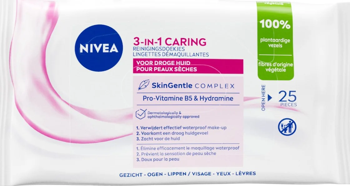 NIVEA Reinigingsdoekjes Droge Huid 25 stuks