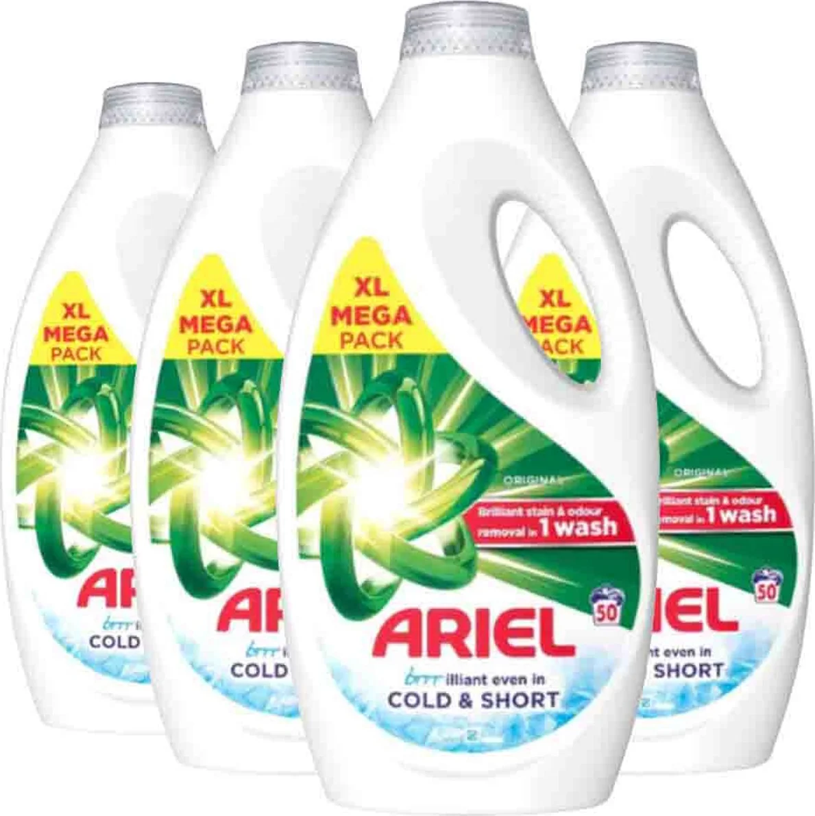 4x Ariel Wasmiddel Original Cold & Short 80 Wasbeurten 2,64 liter