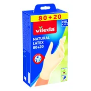 12x Vileda Natural Latex Handschoenen 100 Stuks