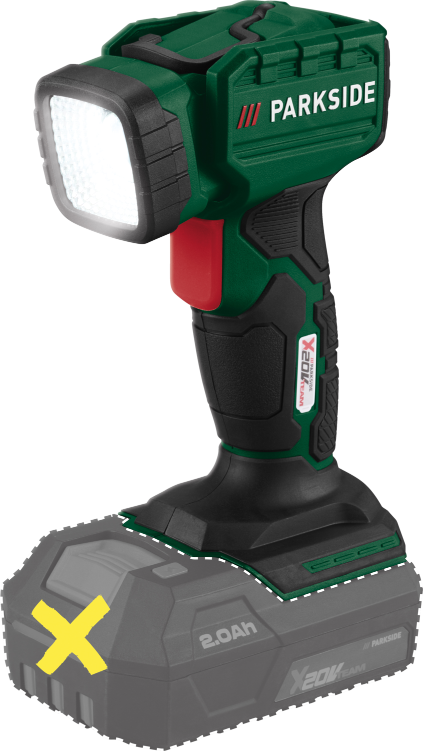 PARKSIDE Accu-LED-handlamp 20 V, zonder accu en lader (20V PLHLA 20 Li A1)