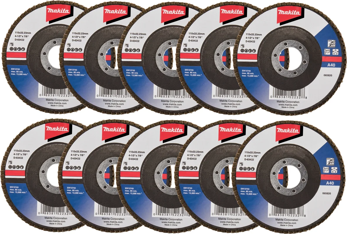Makita D-63432-10 Lamellenschuurschijf A40 | 115 mm | 10 stuks