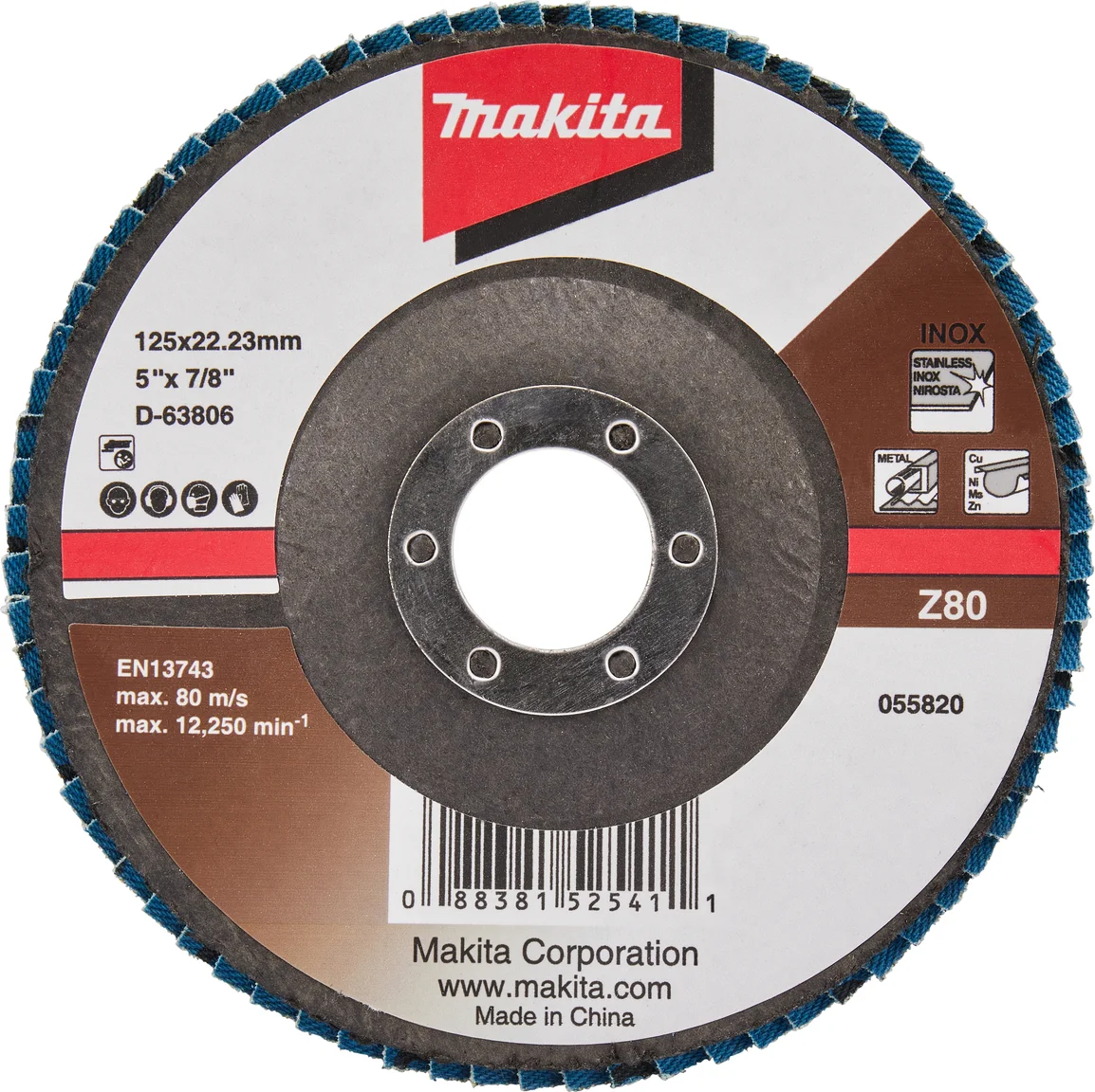 Makita D-63806 Lamellenschuurschijf Z80 | 125 mm