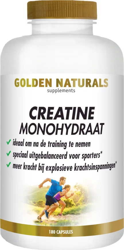 2x Golden Naturals Creatine Monohydraat 180 capsules