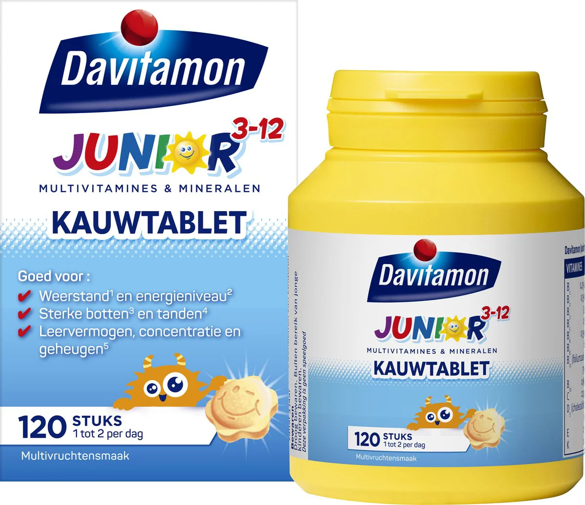 Davitamon Junior 3+ Multivruchten 120 kauwtabletten