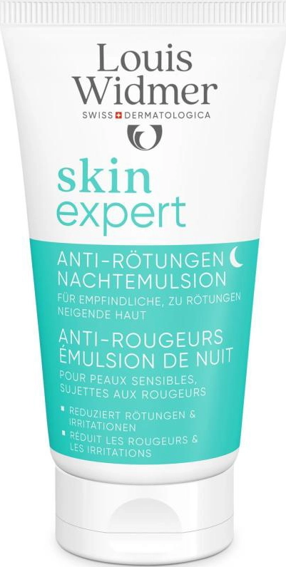 Louis Widmer Skinexpert Anti-roodheid Nachtemulsie Parfumvrij 50 ML