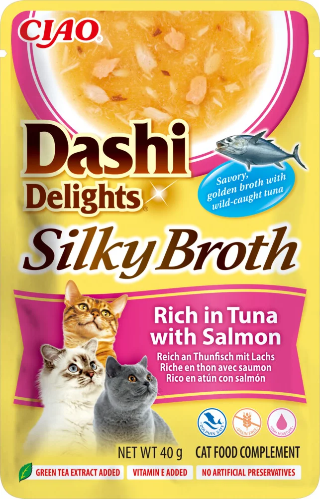 Ciao Dashi Delights Silky Broth Kattenvoer Nat Tuna & Salmon 40 gr