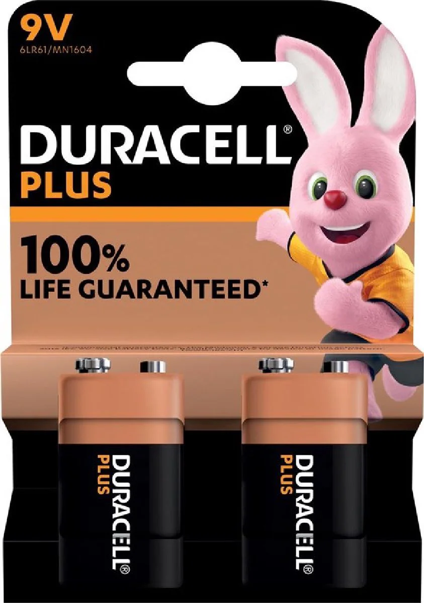 20x Duracell Alkaline Batterijen Plus 100 9V