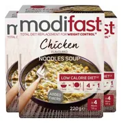 3x Modifast Weight Control Noodles Soep Chicken 4x55 gr