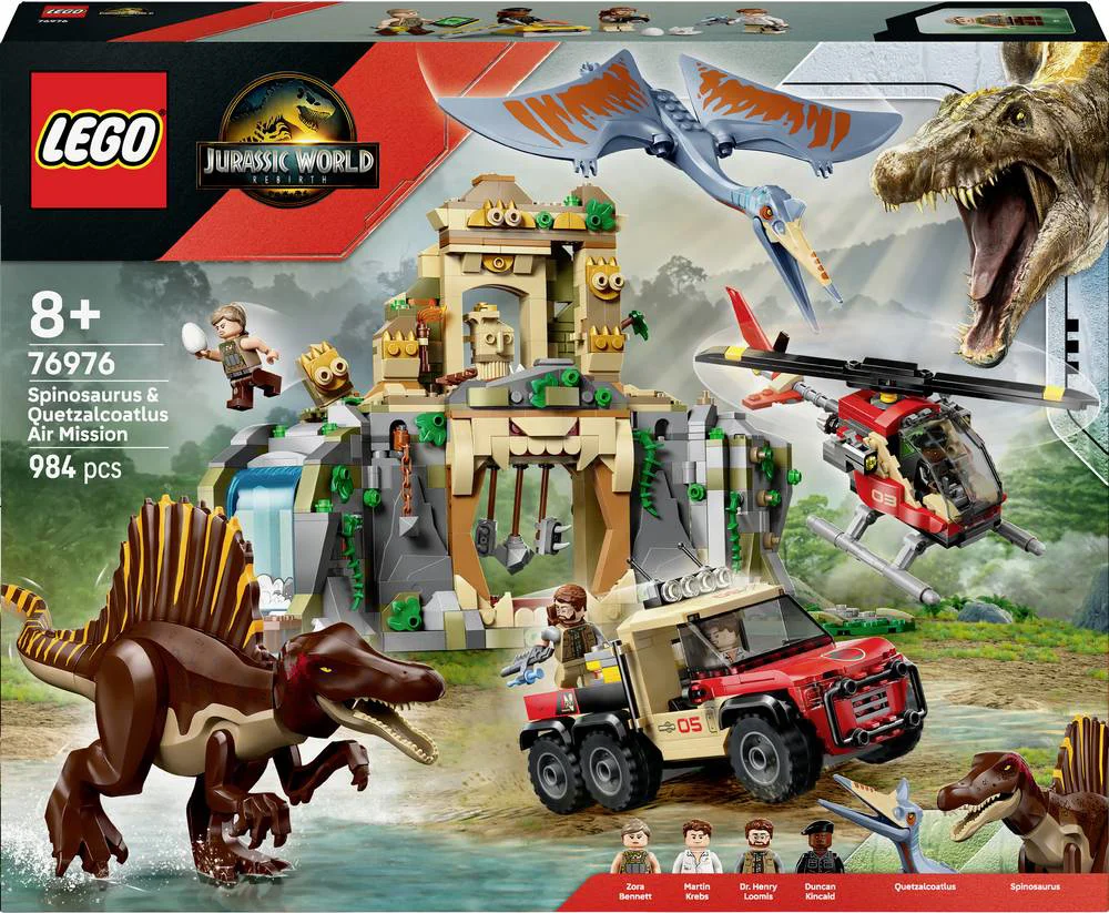 LEGO Jurassic World Spinosaurus en Quetzalcoatlus luchtmissie 76976