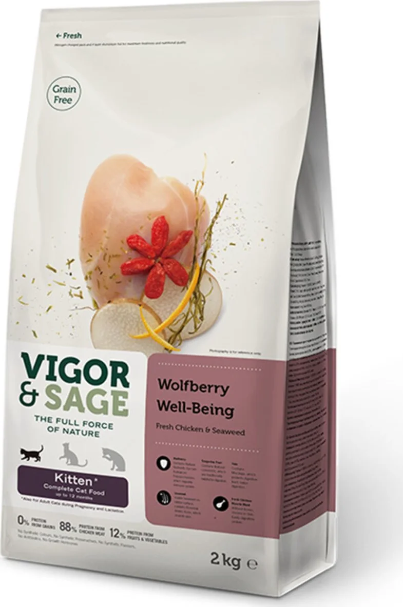 Vigor & Sage Kattenvoer Kitten Well-Being Wolfberry 2 kg
