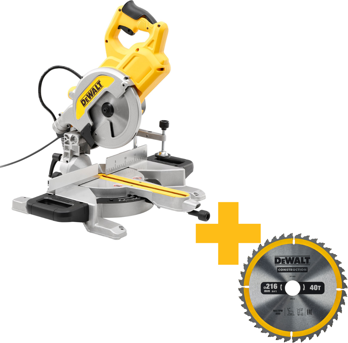 DeWALT DWS777 Afkort-/Verstekzaag met XPS 216mm 1800W