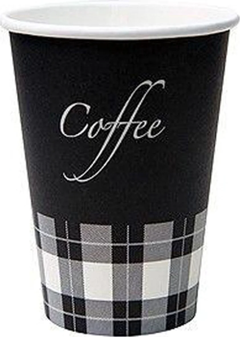 Koffiebeker to go | Kartonnen Bekers | Koffiebeker Zwart Coffee 180cc / 7.5 oz - Doos 2500 stuks