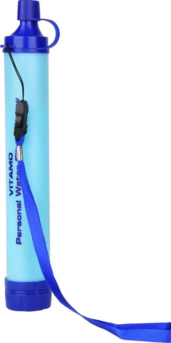 VITAMO™ Original Personal Water Filter Straw - Complete set - Waterfilter Survival & Outdoor - Noodpakket voor Thuis - Waterzuiveringsapparaat - Filtert 1500L - Tot wel 450ml/ minuut - Waterzuivering - BPA-vrij - Overlevingspakket