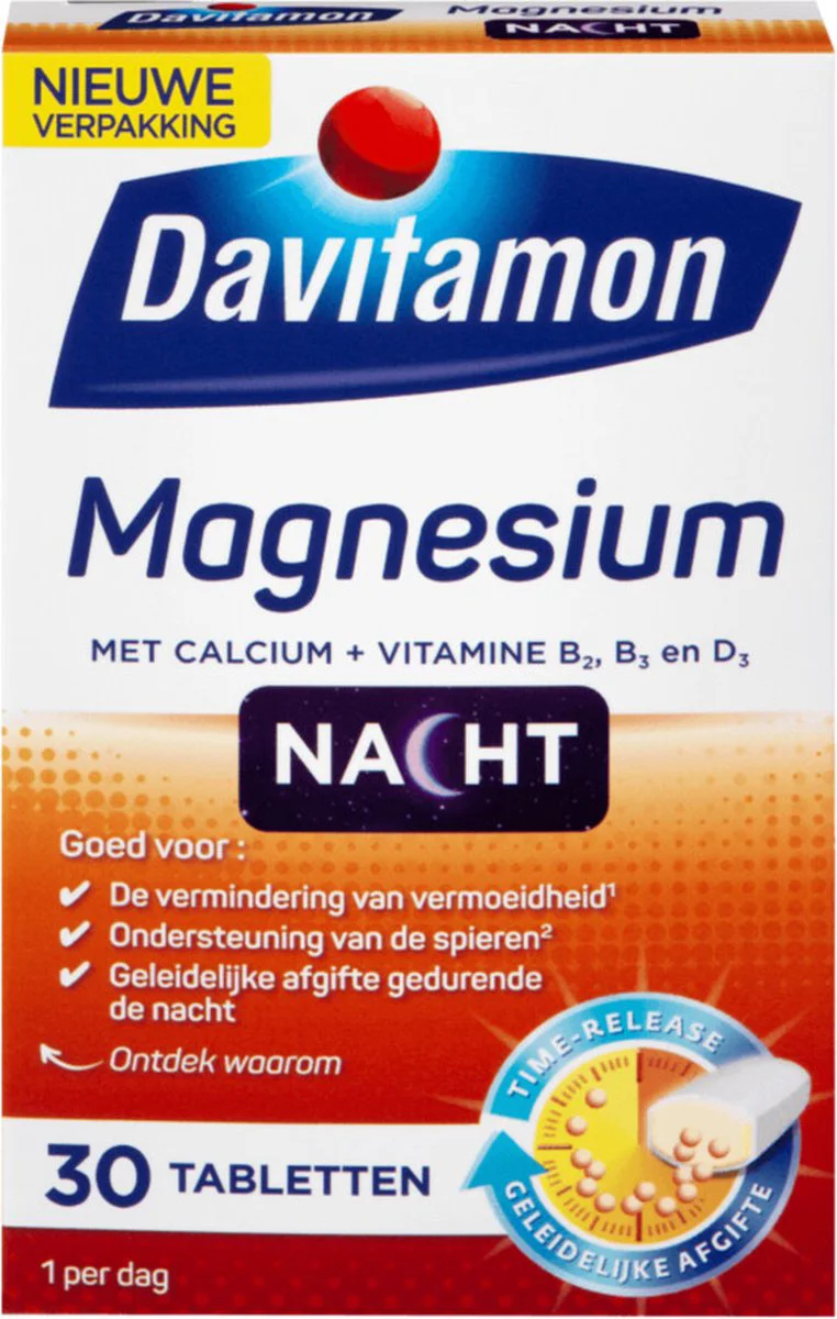 4x Davitamon Magnesium Voor de Nacht 30 tabletten