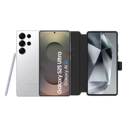 Samsung Galaxy S25 Ultra 256GB Wit 5G + BlueBuilt Book Case Zwart