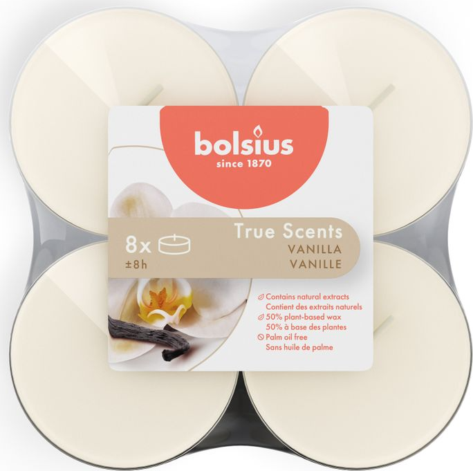 Bolsius True Scents Vanilla Maxi Waxine 8ST
