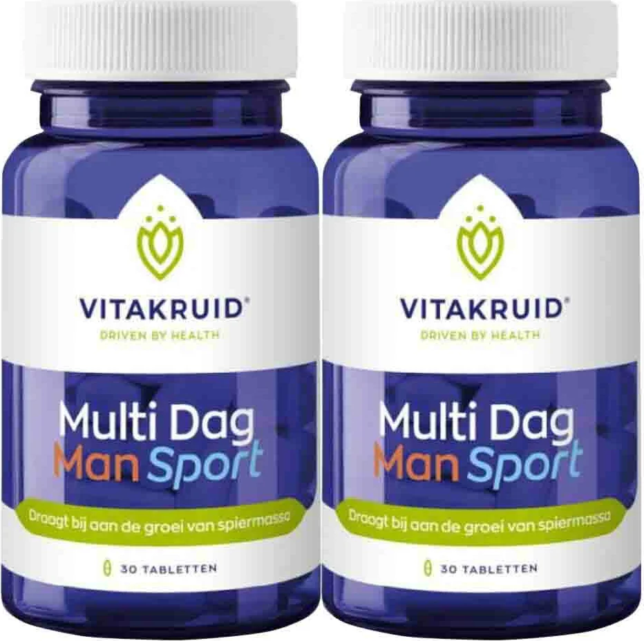 2x Vitakruid Multi Dag Man Sport 30 tabletten