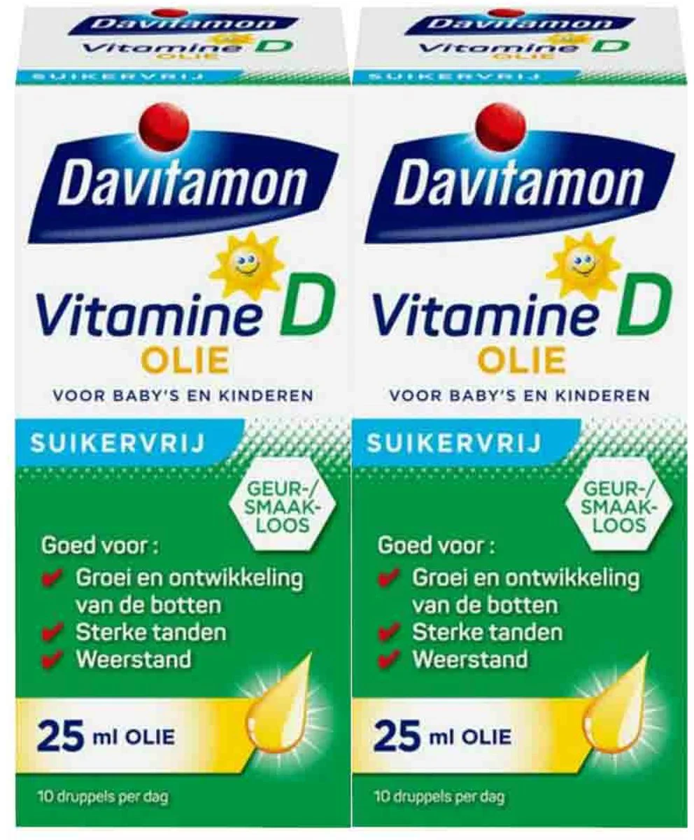 2x Davitamon Vitamine D Olie 25 ml