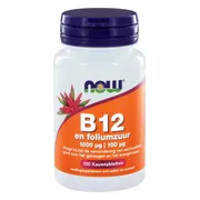 NOW B12 1000mcg en Foliumzuur Kauwtabletten 100ST