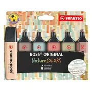 STABILO BOSS ORIGINAL - Markeerstift - NatureCOLORS - Etui Met 6 Kleuren