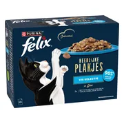 Felix Kattenvoer Nat Heerlijke Plakjes Gelei Vis Selectie Multipack 12x80 gr