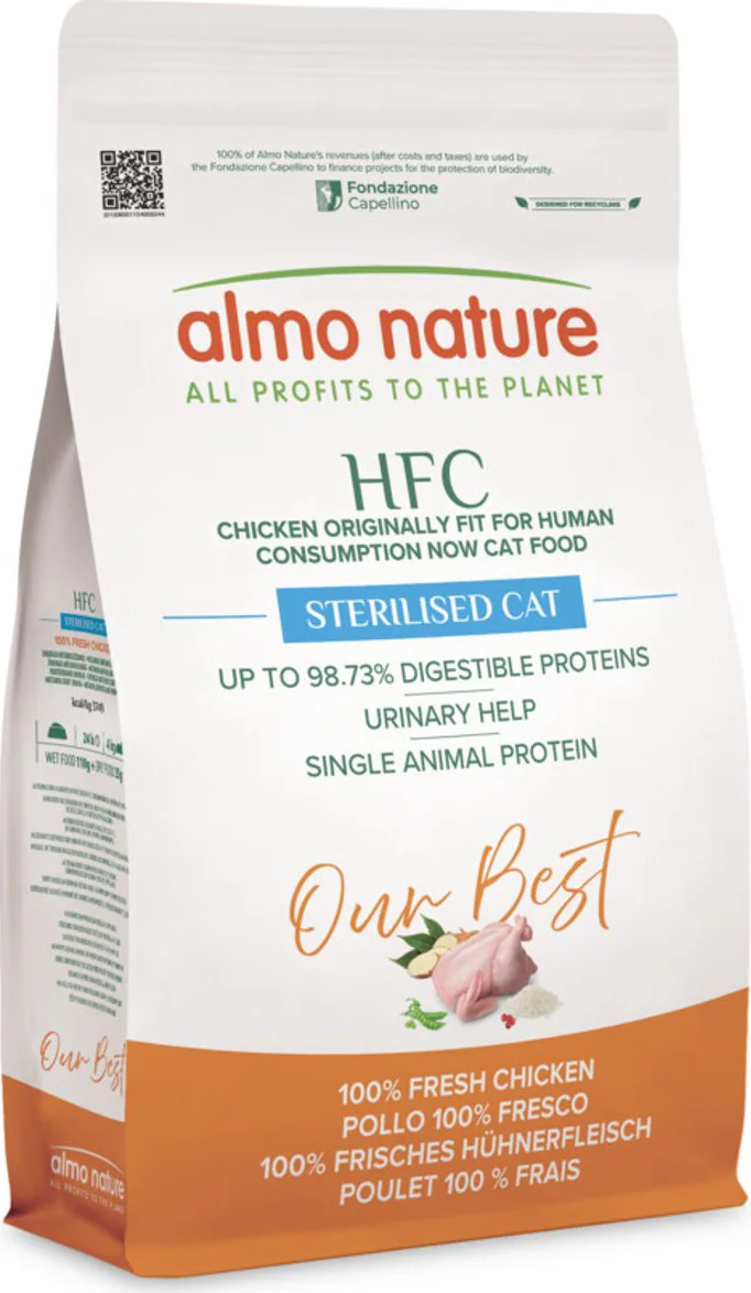 Almo Nature HFC Kattenvoer Droog Adult Sterilised Kip 1,2 kg