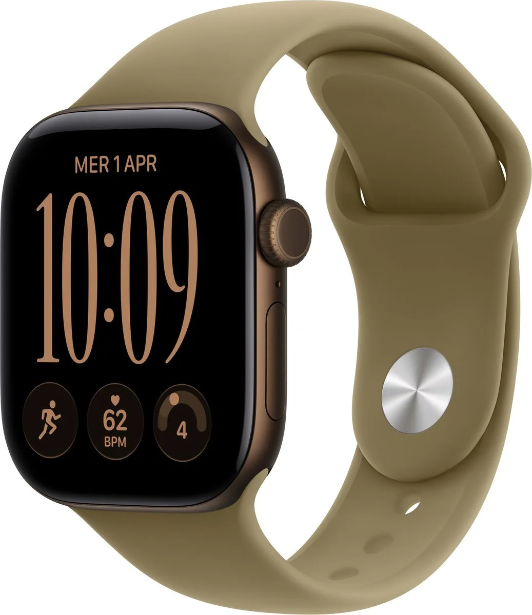 Apple Watch Series 12 Cellular 42mm Donkerbrons Sportband S/M