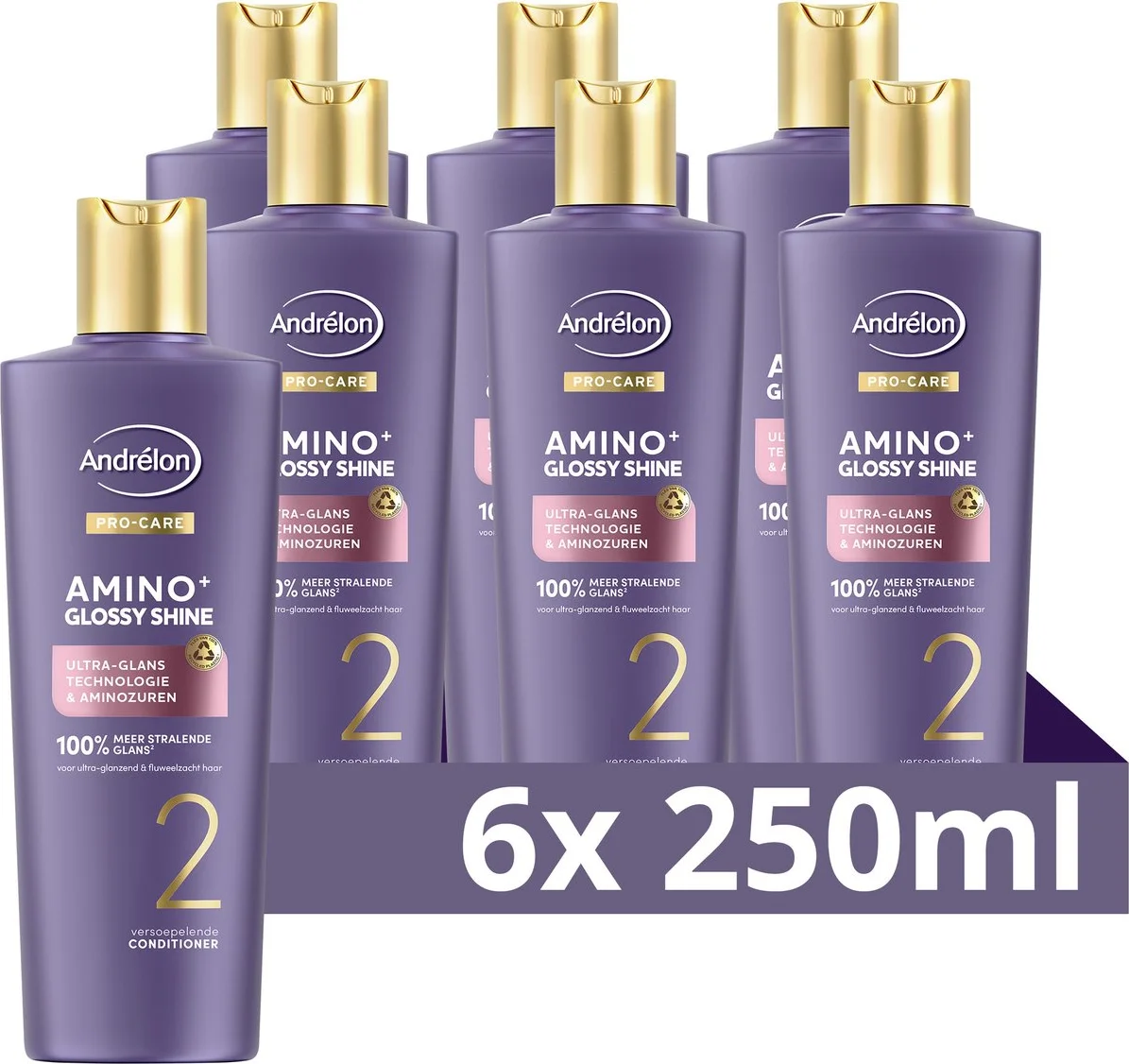 6x Andrélon Pro-Care Conditioner Amino+ Glossy Shine 200 ml