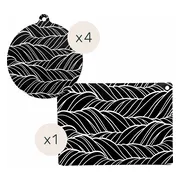 Myrr® Inductie beschermer set - 5 stuks - Inductie matjes rond en vierkant - Hittebestendig tot 240°C - Vaatwasbestendig - Kookplaat beschermer