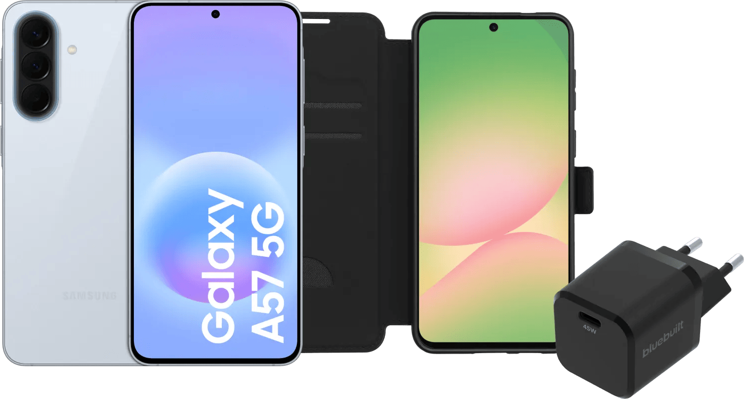 Samsung Galaxy A57 256GB Lichtblauw 5G + Basis Accessoirepakket