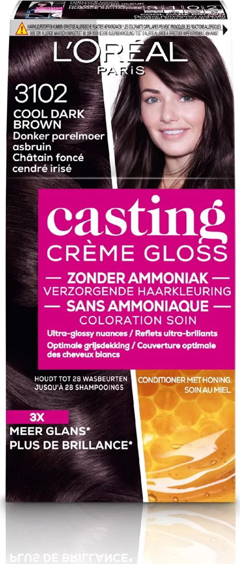 L'Oréal Casting Crème Gloss Semi-Permanente Haarkleuring 3102 Donker Parelmoer Asbruin