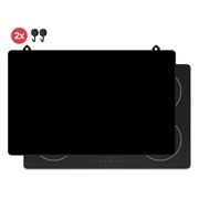 KitchyMist Inductie Beschermer 83x52 cm - Zwart Effen - Kookplaat Beschermer - Afdekplaat voor Kookplaat - Inductie Mat - Spatscherm Achterwand Keuken