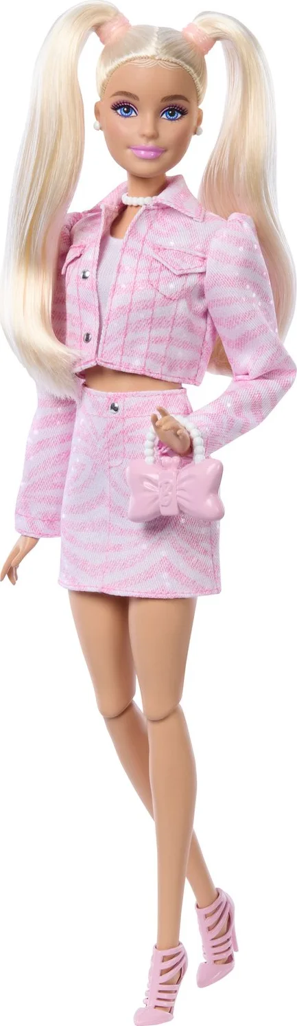 Barbie Deluxe Stijl - Roze Denim Jasje met Bijpassende Rok - Modepop