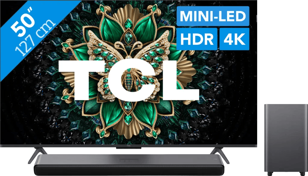 TCL 50" QD Mini-led C61K (2025) + TCL S55H 2.1 Soundbar