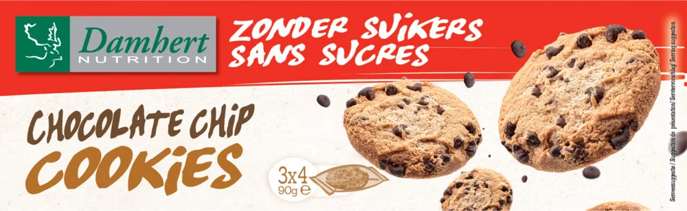 Damhert Chocolat Chip Cookies - Zonder Suikers 90GR