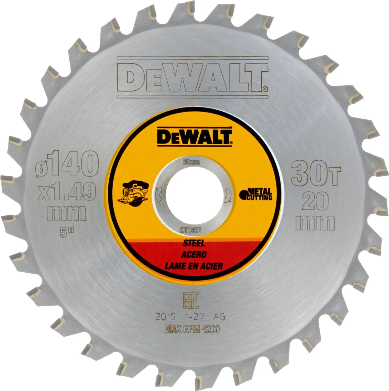 DeWALT Cirkelzaagblad voor Staal Ø 140mm Asgat 20mm 30T - DT1923-QZ