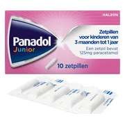 Panadol Junior Zetpillen 125mg 3 Maanden - 1Jaar 10ST