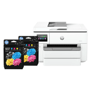 HP OfficeJet Pro 9730 + 2 zwarte + 2 kleuren cartridges