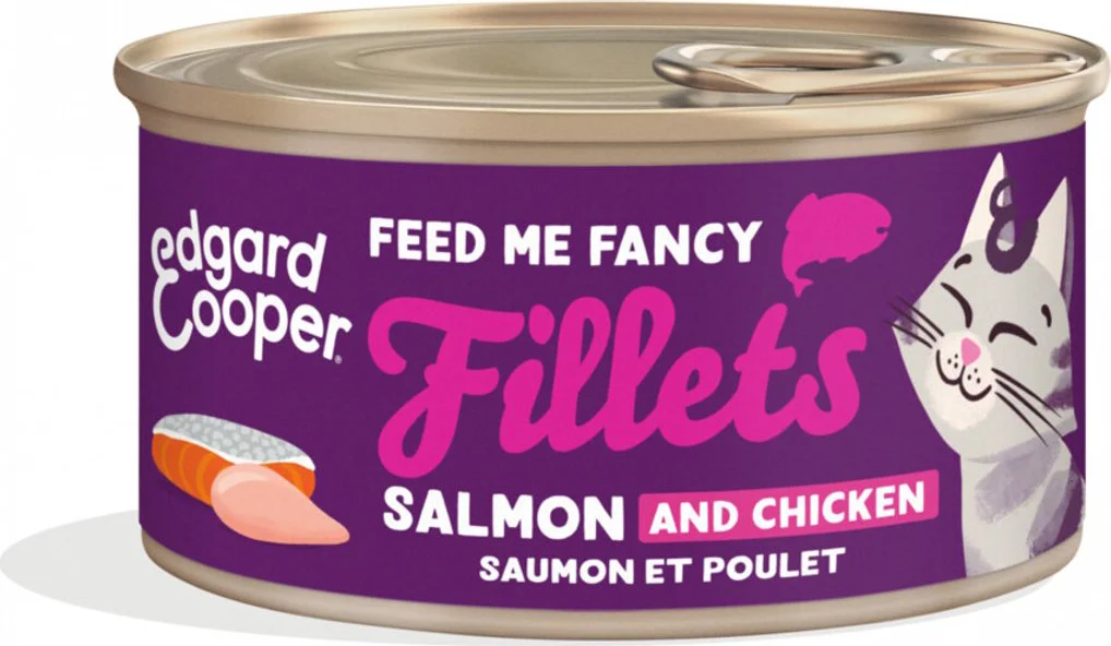 24x Edgard & Cooper Kattenvoer Fillets Zalm & KIp 70 gr