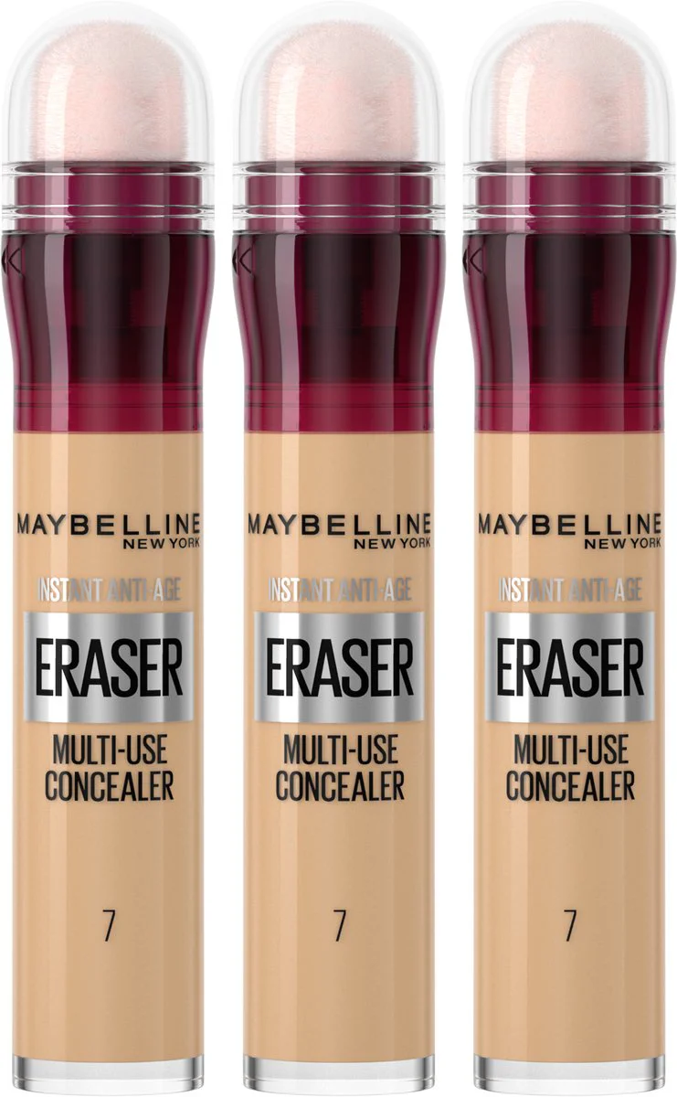 3x Maybelline Instant Anti Age Eraser Concealer 07 Sand