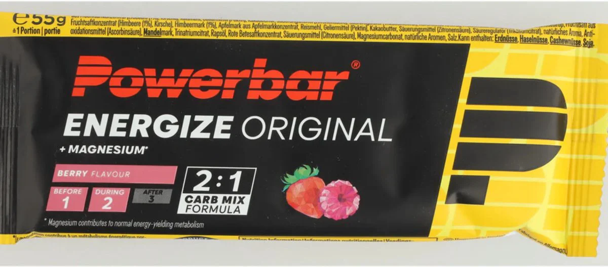 15x PowerBar Energize Bar Berry 55 gr