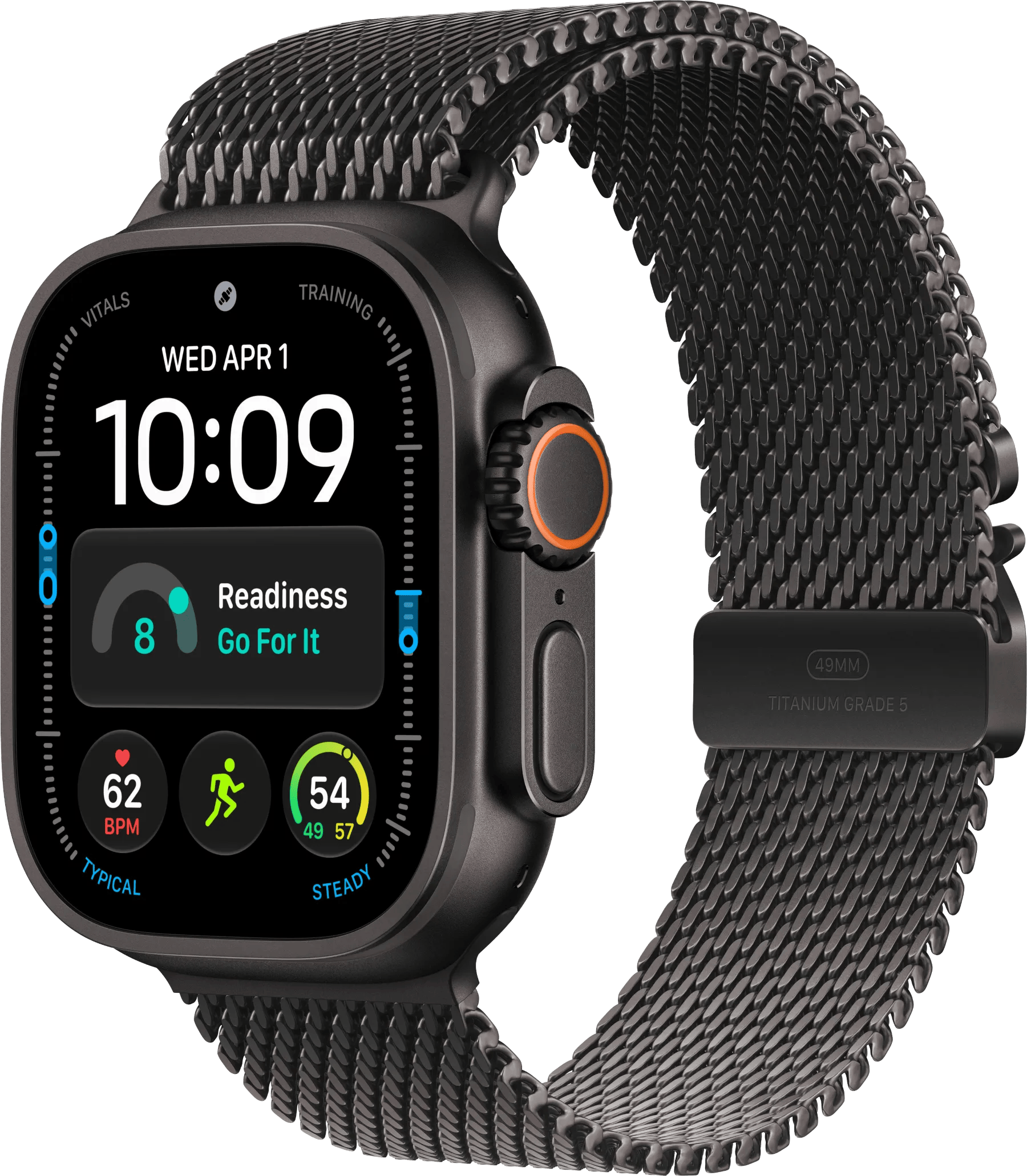 Apple Watch Ultra 4 Cellular 49mm Zwart Milanese Band M